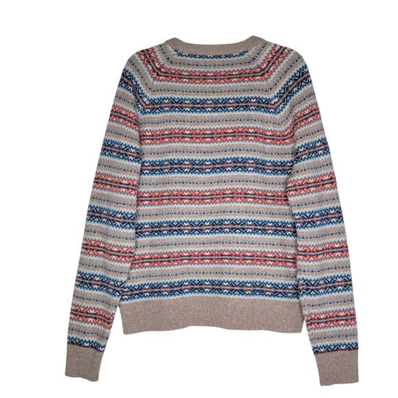 J.Crew Wool Blend Sweater Womens XL Multicolor Fair Isle Crewneck Warm Layer - Picture 2 of 8